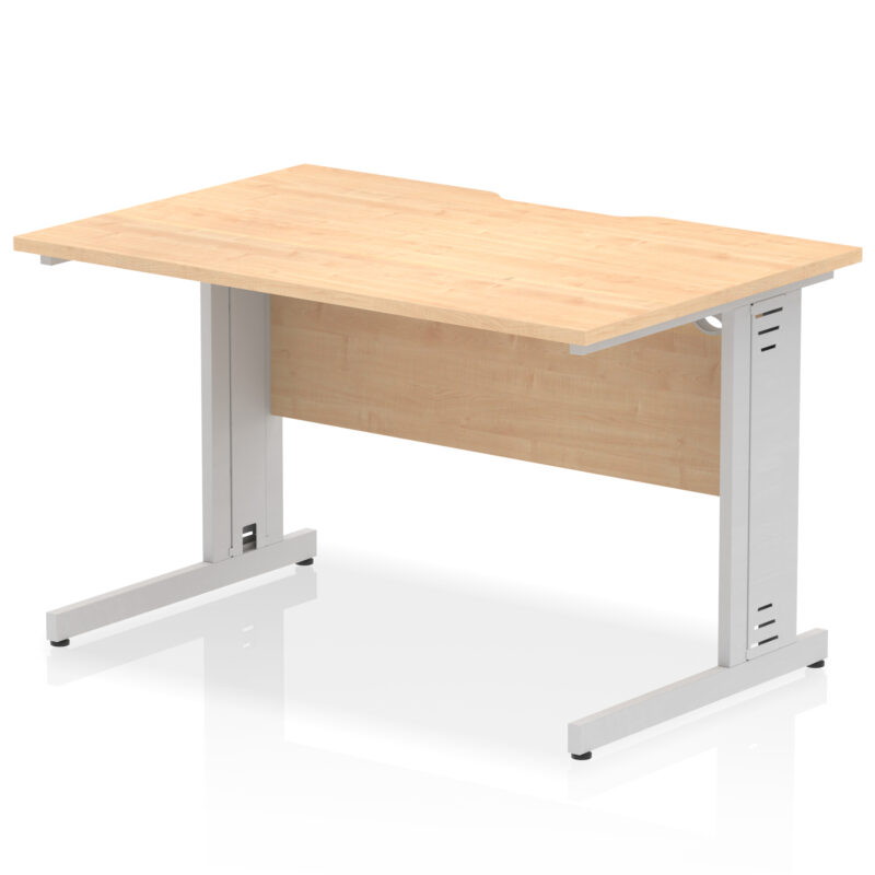 impulse scalloped edge 1200mm straight desk cable managed leg