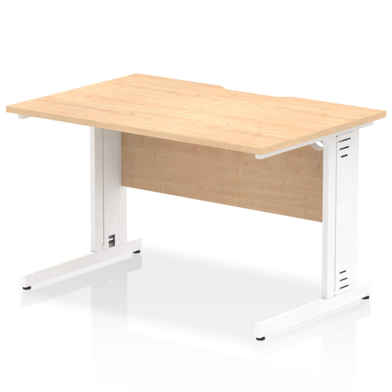 impulse scalloped edge 1200mm straight desk cable managed leg