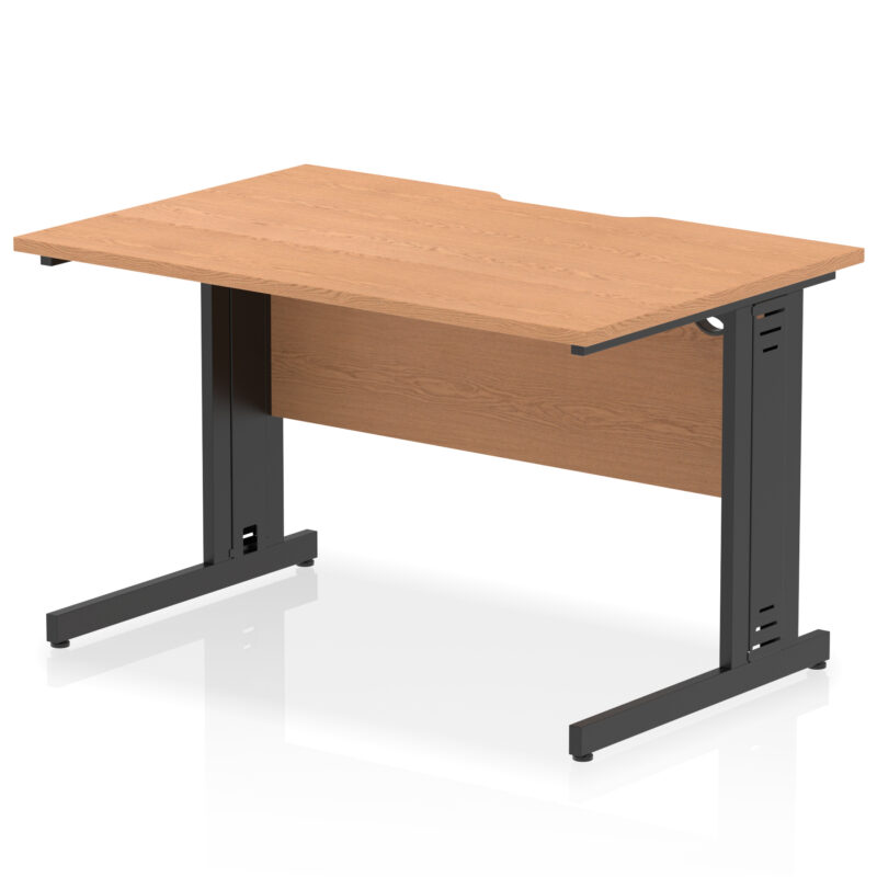 impulse scalloped edge 1200mm straight desk cable managed leg