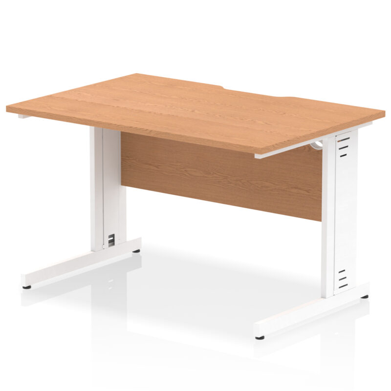 impulse scalloped edge 1200mm straight desk cable managed leg