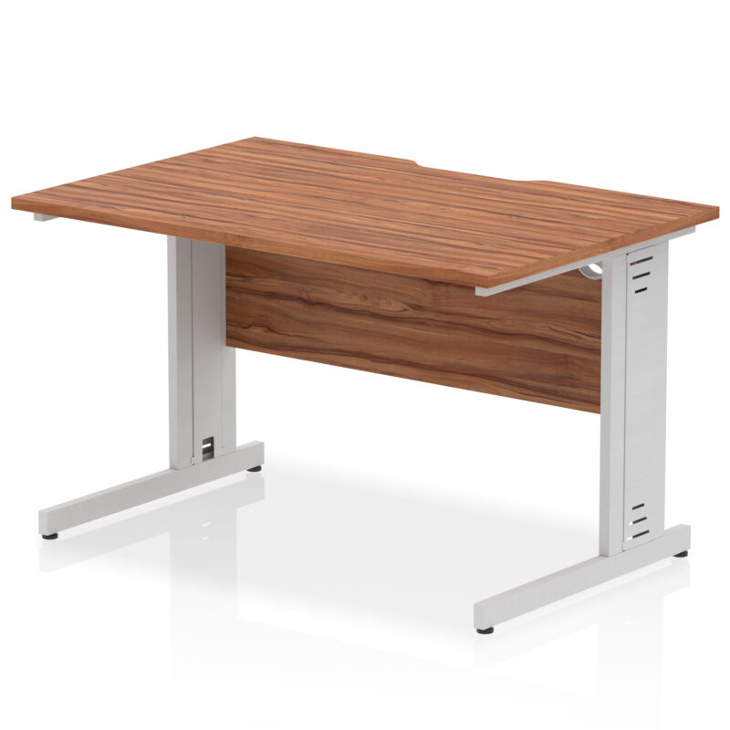 impulse scalloped edge 1200mm straight desk cable managed leg