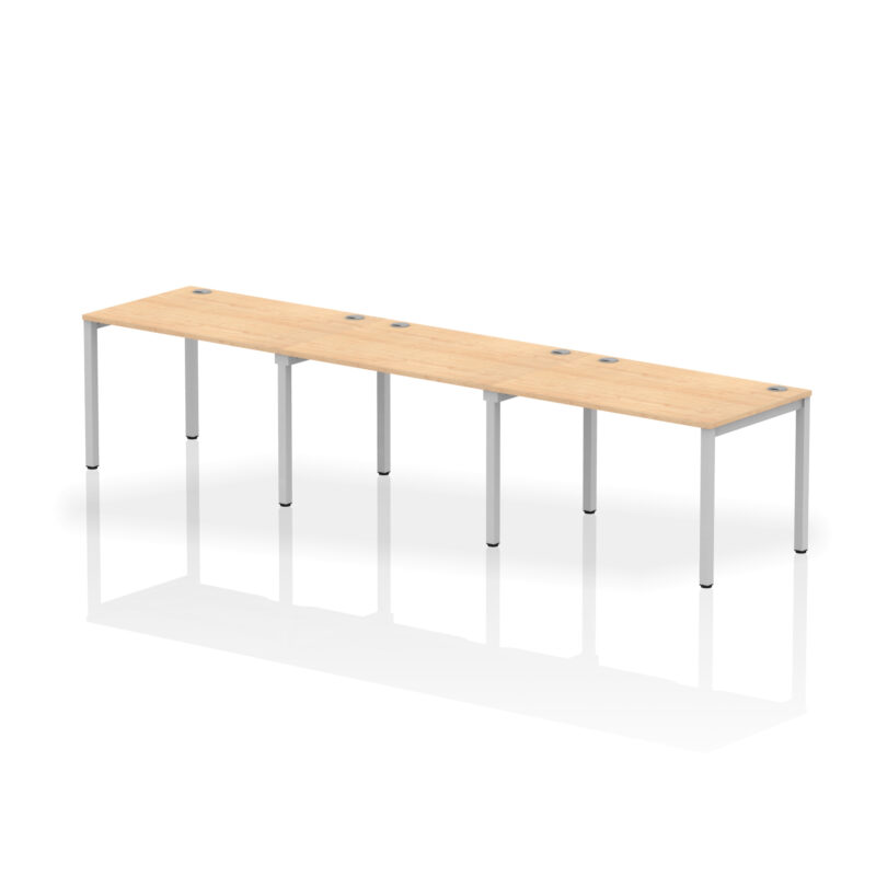 impulse single row bench desk 3 person