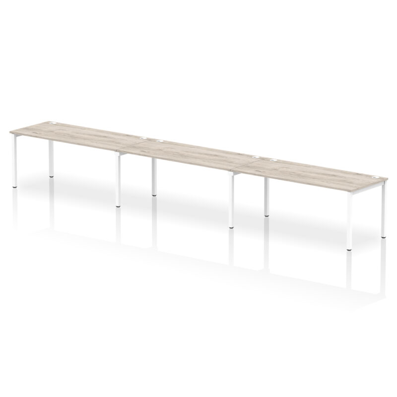 impulse single row bench desk 3 person