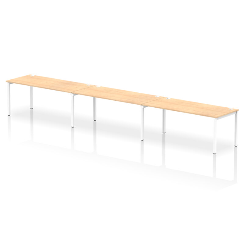 impulse single row bench desk 3 person