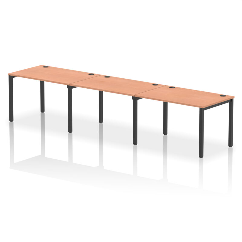impulse single row bench desk 3 person