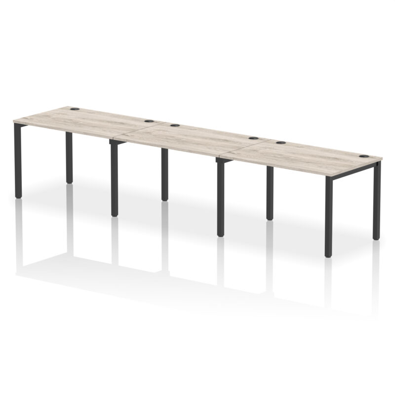 impulse single row bench desk 3 person