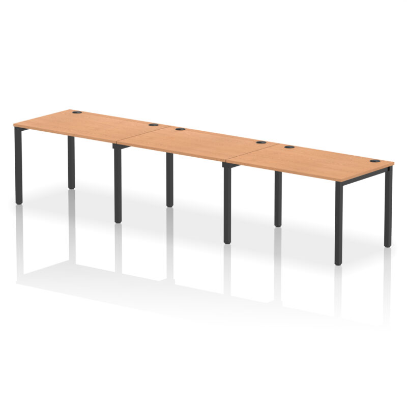 impulse single row bench desk 3 person