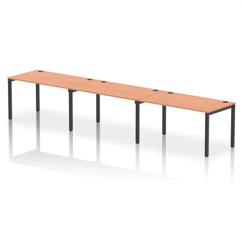 impulse single row bench desk 3 person