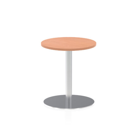 italia round poseur table silver leg