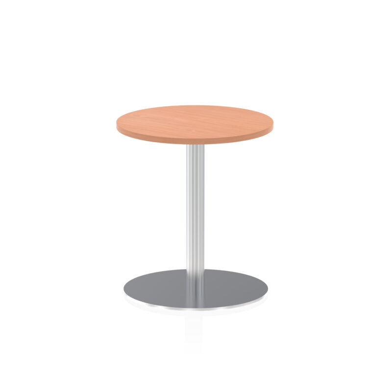 italia round poseur table silver leg