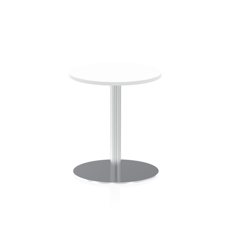 italia round poseur table silver leg