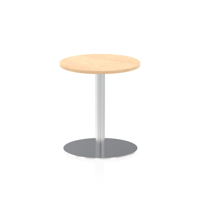 italia round poseur table silver leg