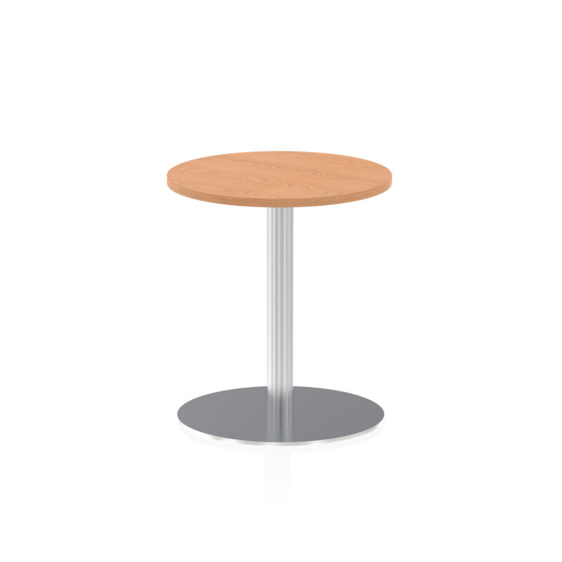 italia round poseur table silver leg