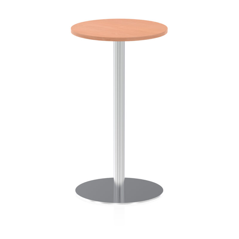 italia round poseur table silver leg