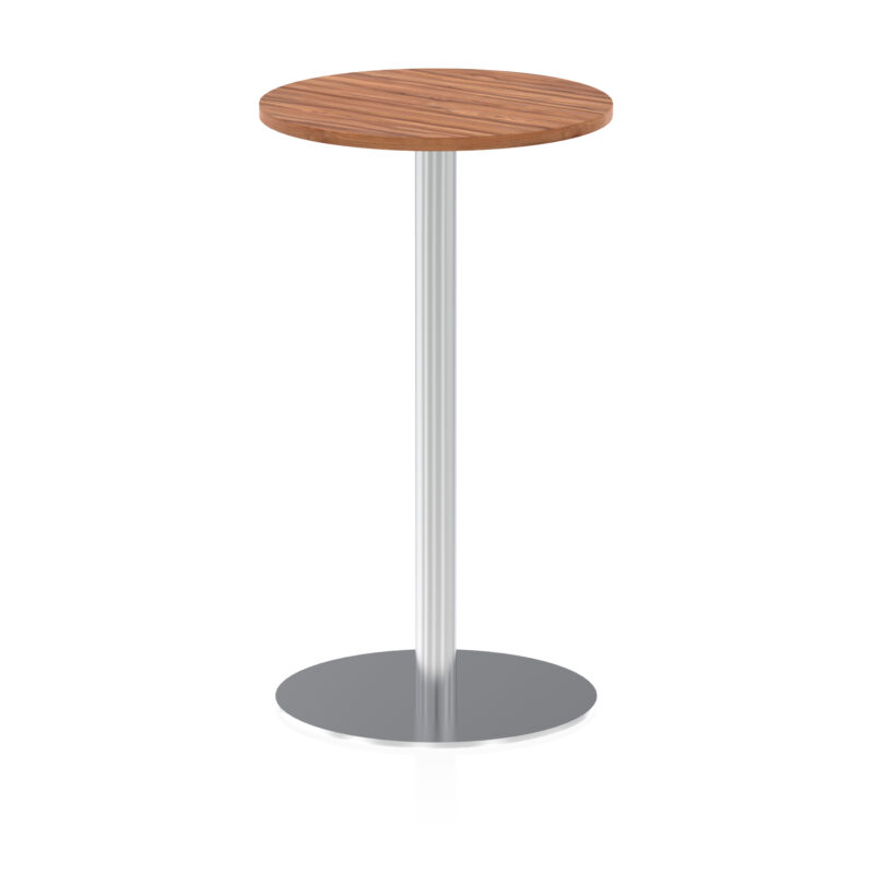 italia round poseur table silver leg