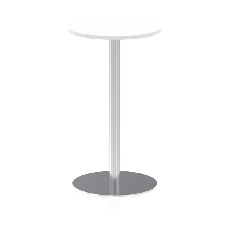 italia round poseur table silver leg