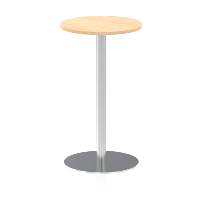 italia round poseur table silver leg