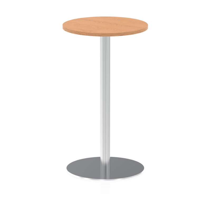 italia round poseur table silver leg