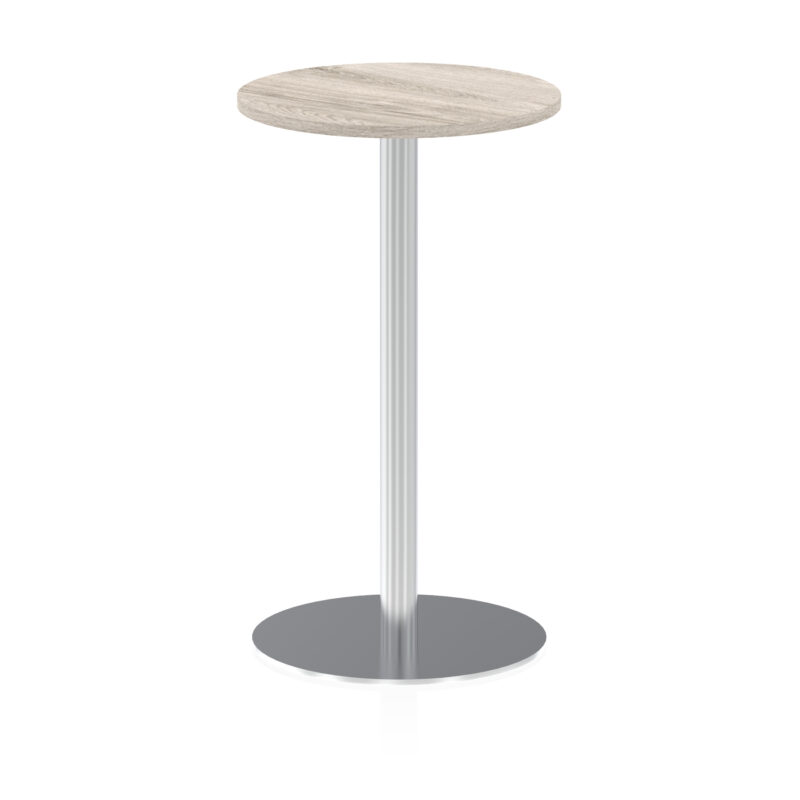 italia round poseur table silver leg