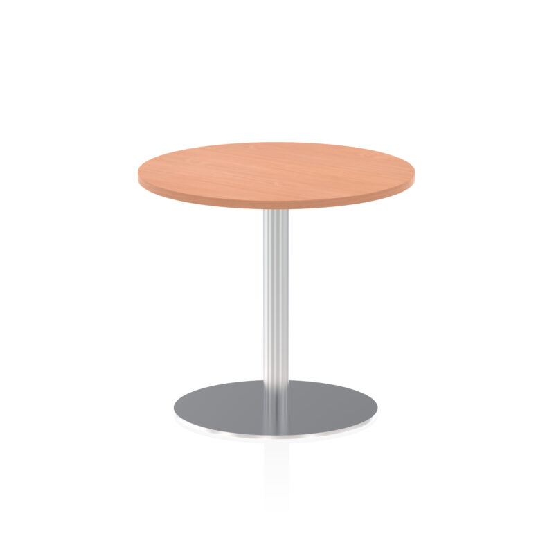 italia round poseur table silver leg