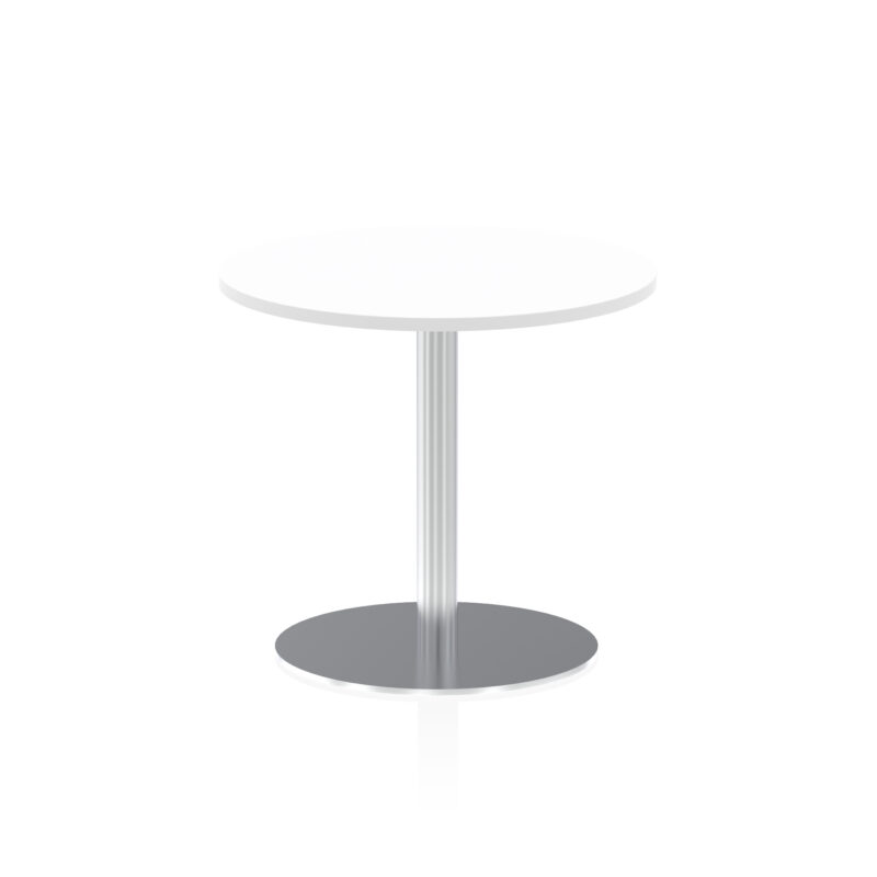 italia round poseur table silver leg