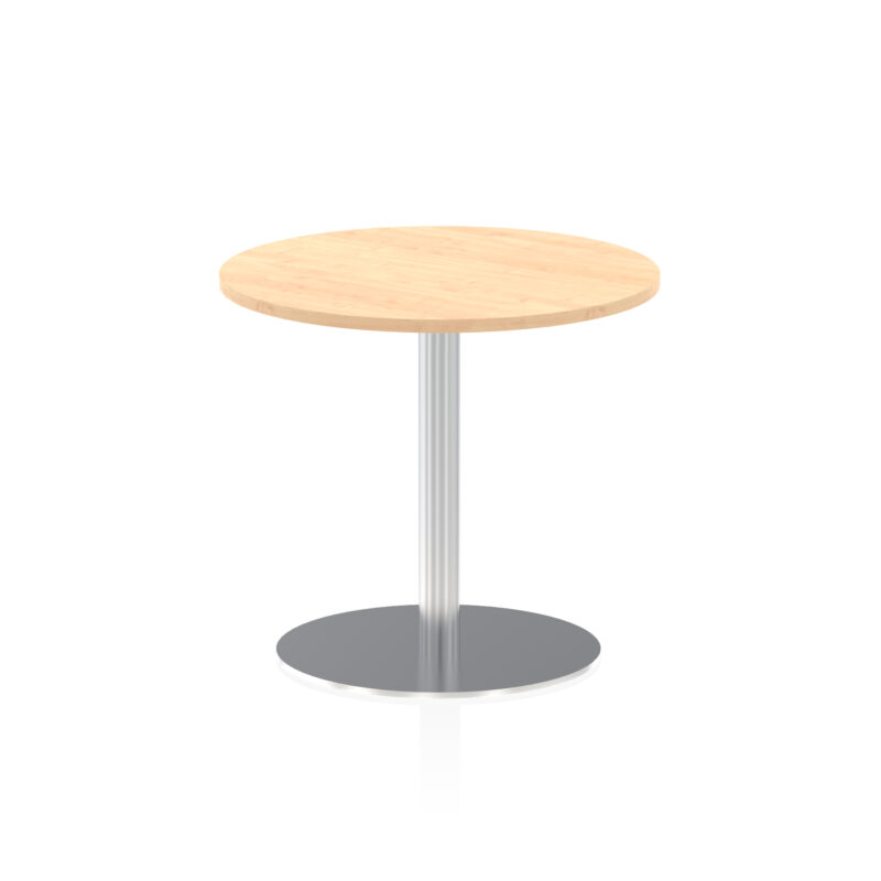 italia round poseur table silver leg