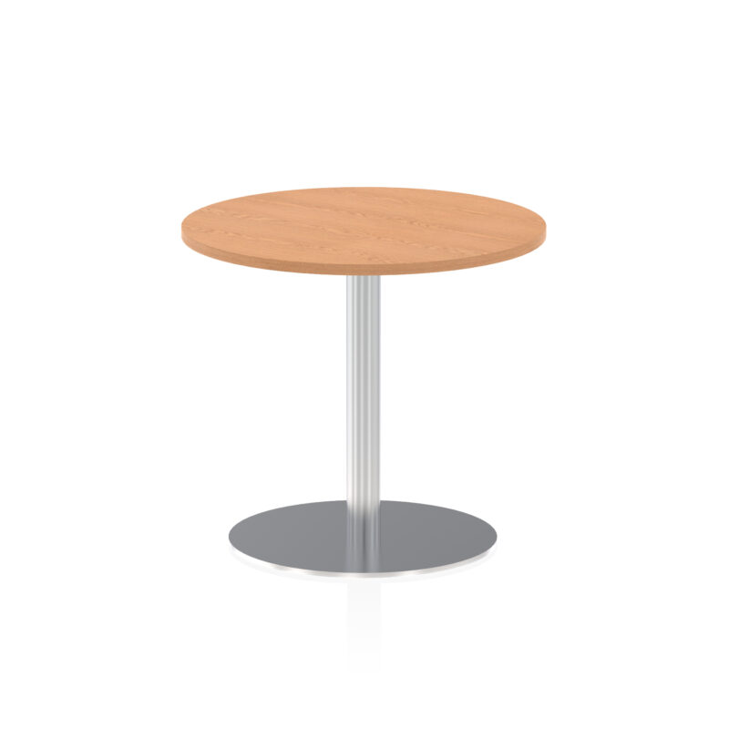 italia round poseur table silver leg