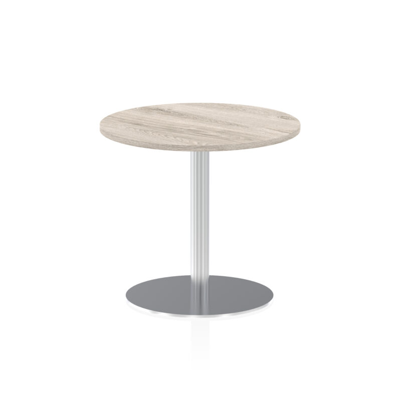 italia round poseur table silver leg