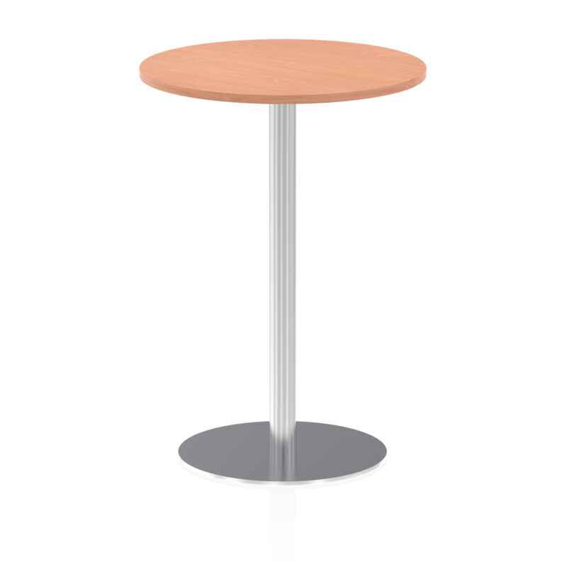 italia round poseur table silver leg