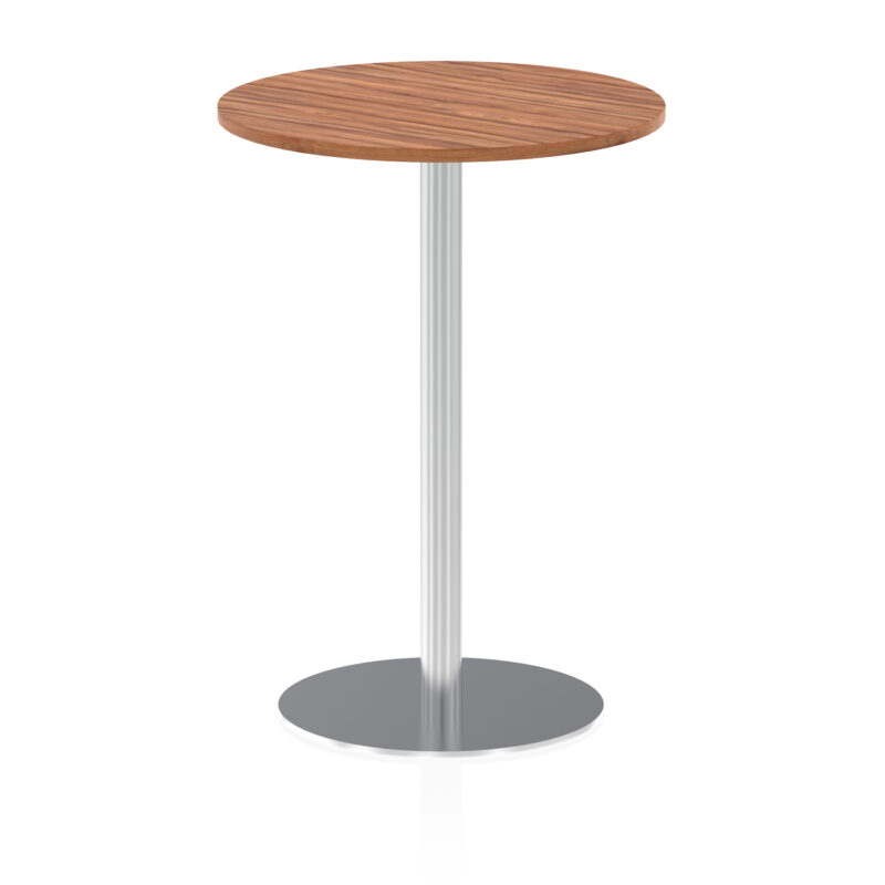italia round poseur table silver leg