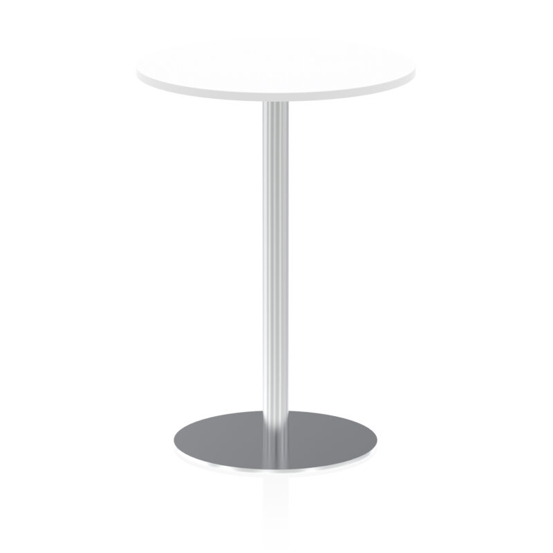 italia round poseur table silver leg