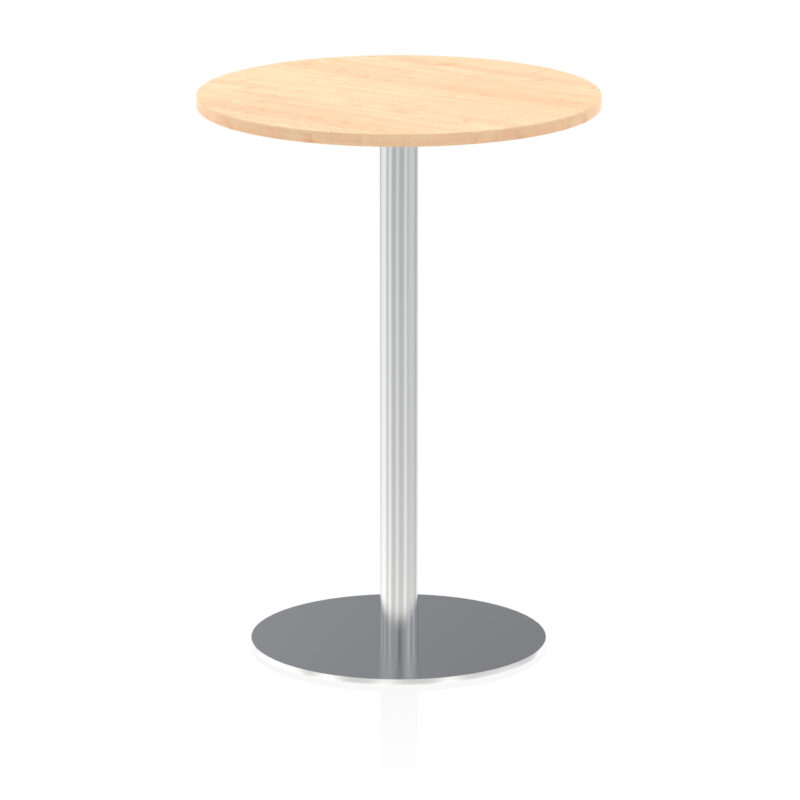 italia round poseur table silver leg
