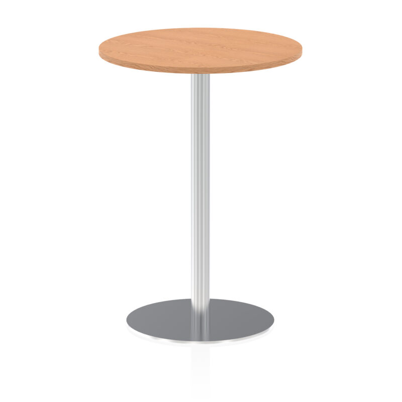 italia round poseur table silver leg