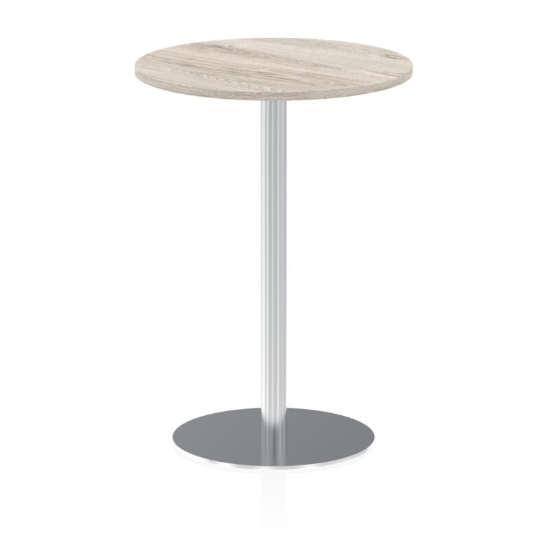 italia round poseur table silver leg