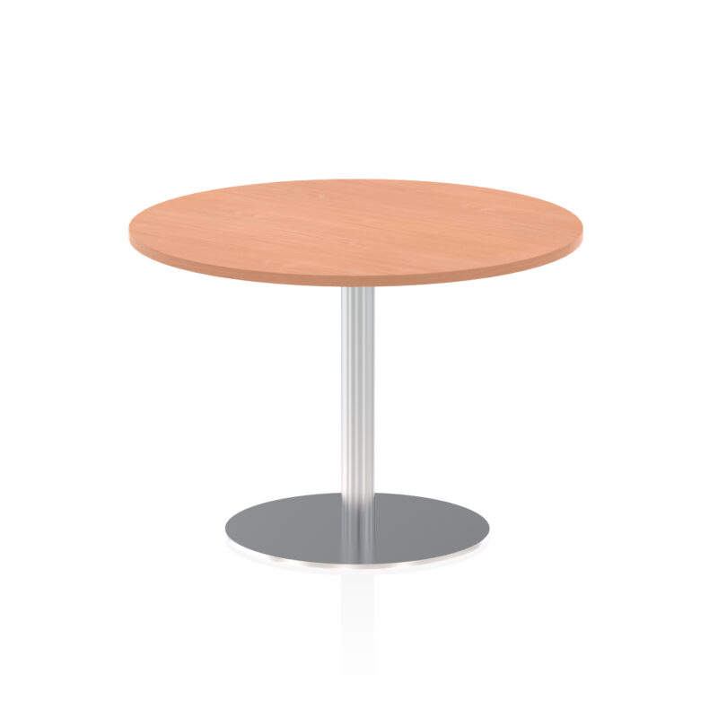 italia round poseur table silver leg