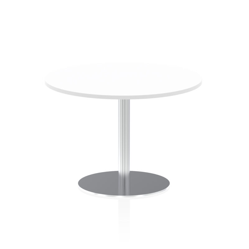 italia round poseur table silver leg
