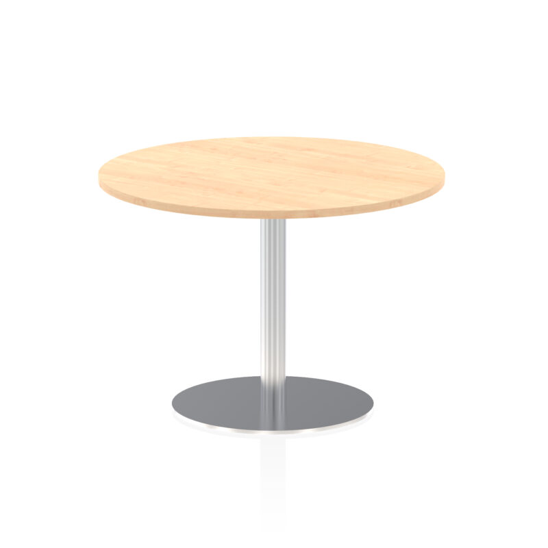 italia round poseur table silver leg