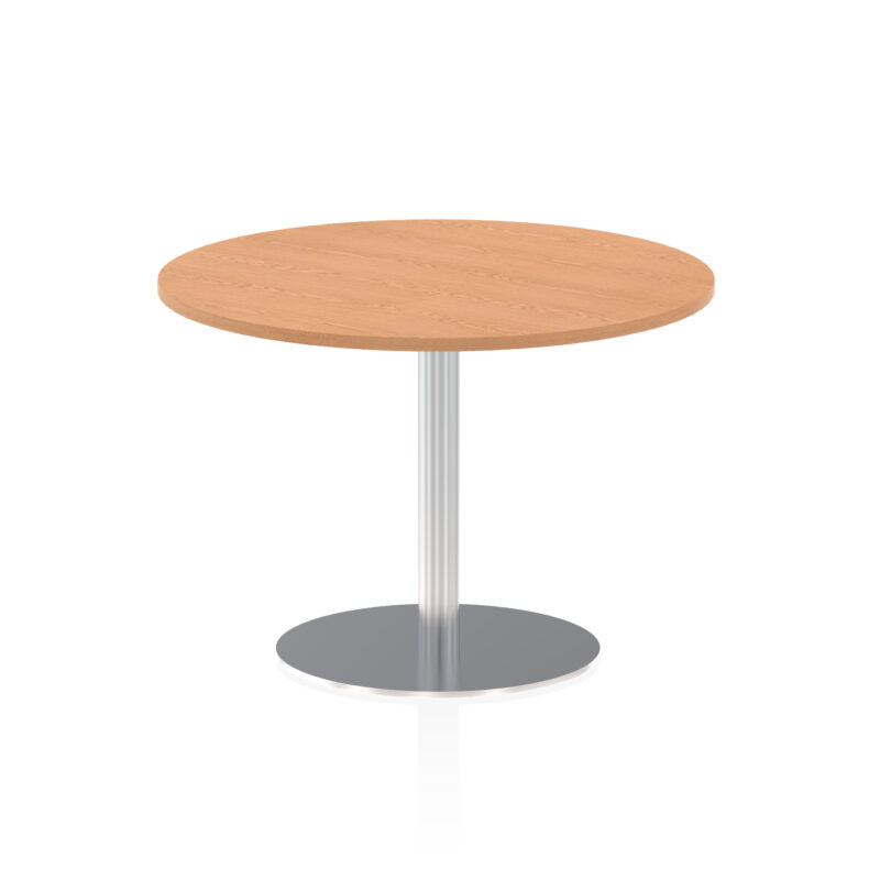 italia round poseur table silver leg