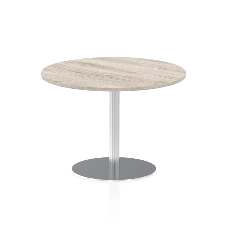 italia round poseur table silver leg