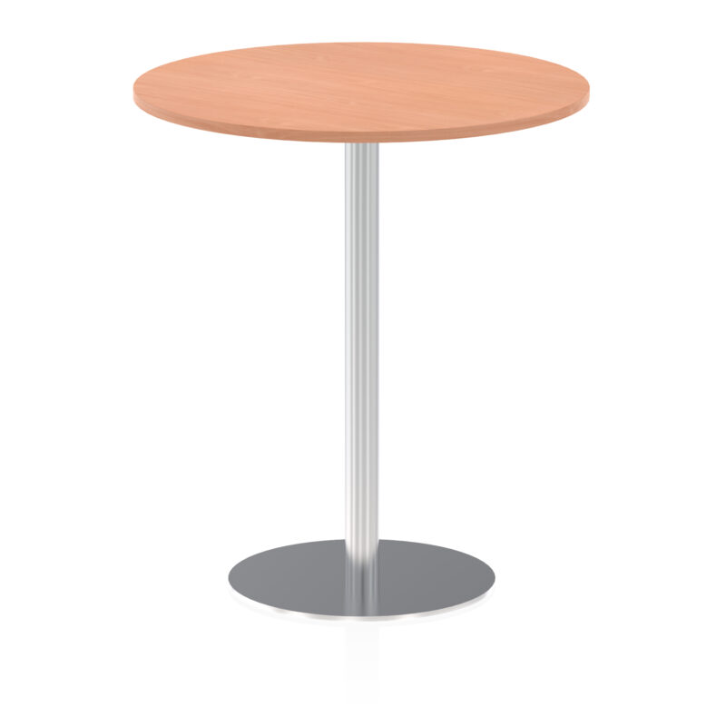 italia round poseur table silver leg
