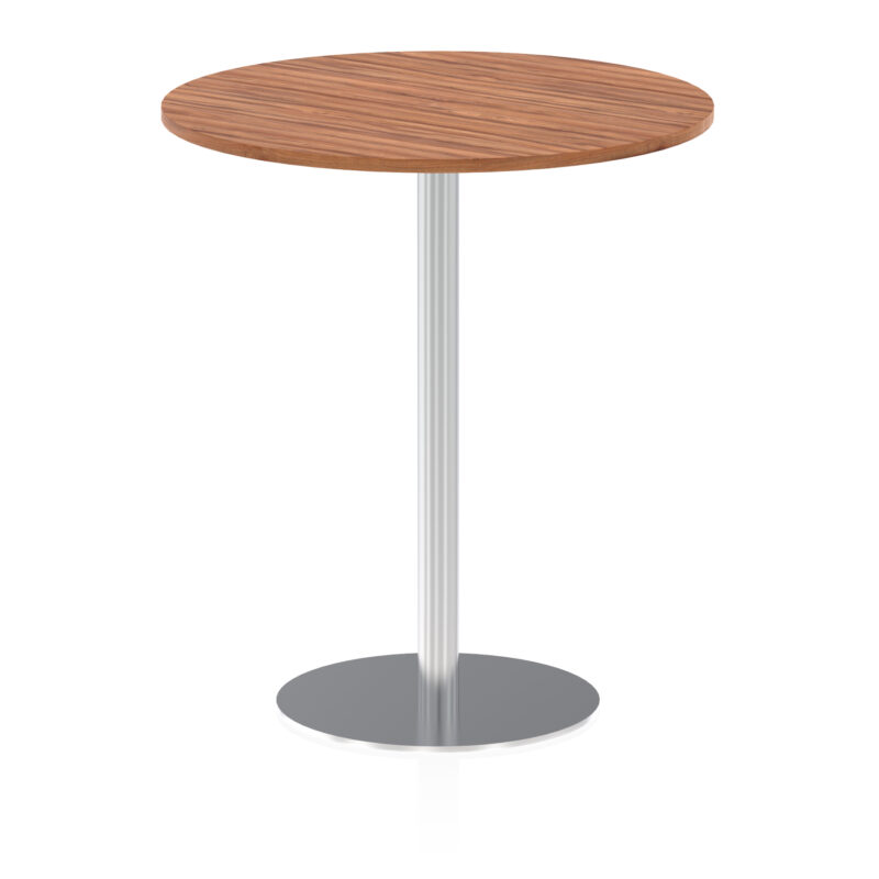 italia round poseur table silver leg