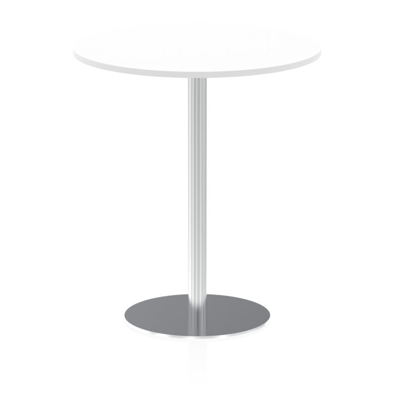 italia round poseur table silver leg
