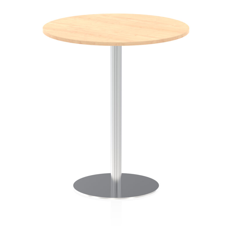 italia round poseur table silver leg