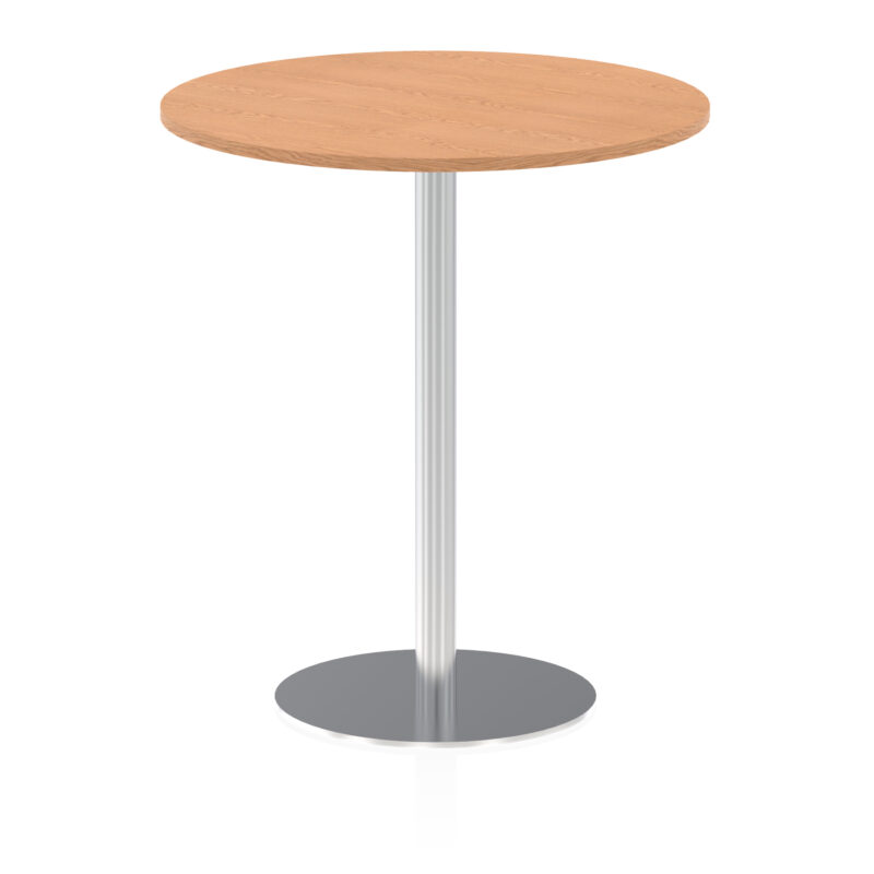 italia round poseur table silver leg