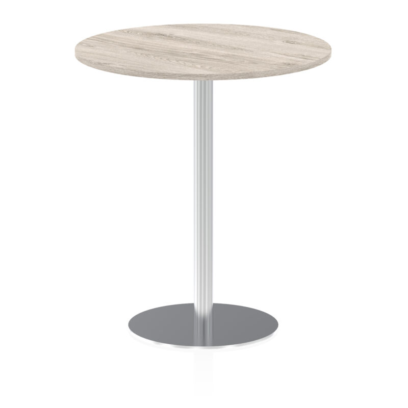 italia round poseur table silver leg