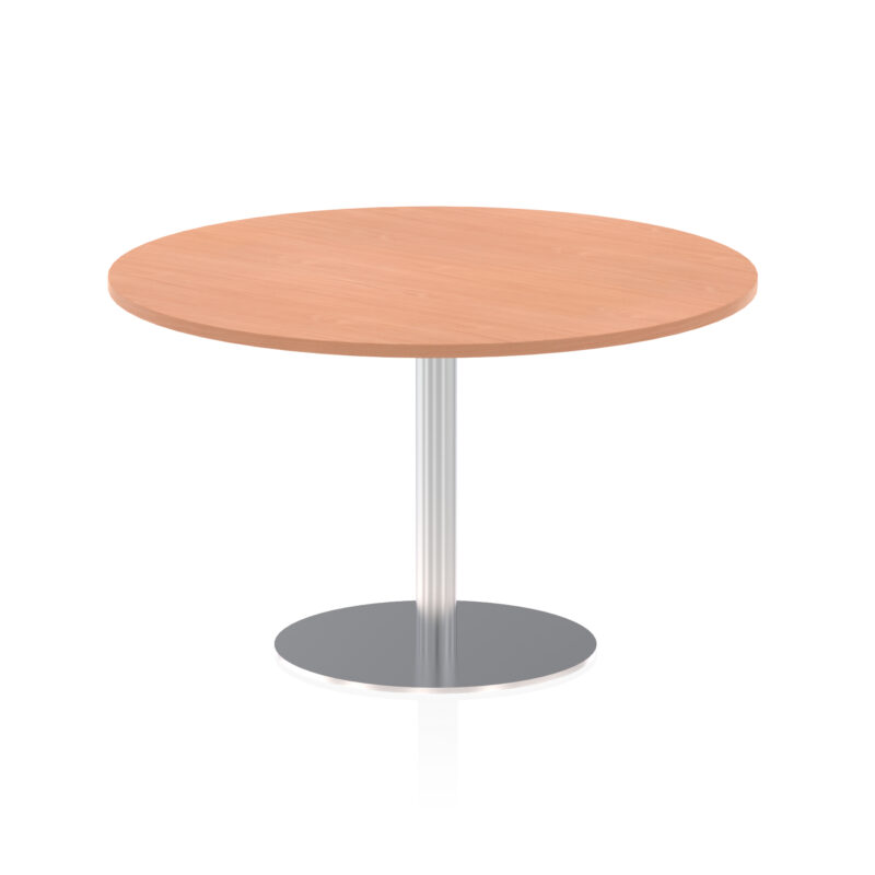 italia round poseur table silver leg