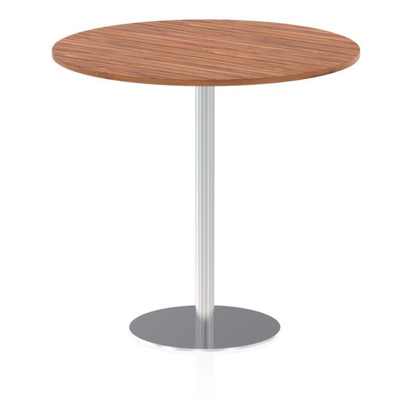 italia round poseur table silver leg