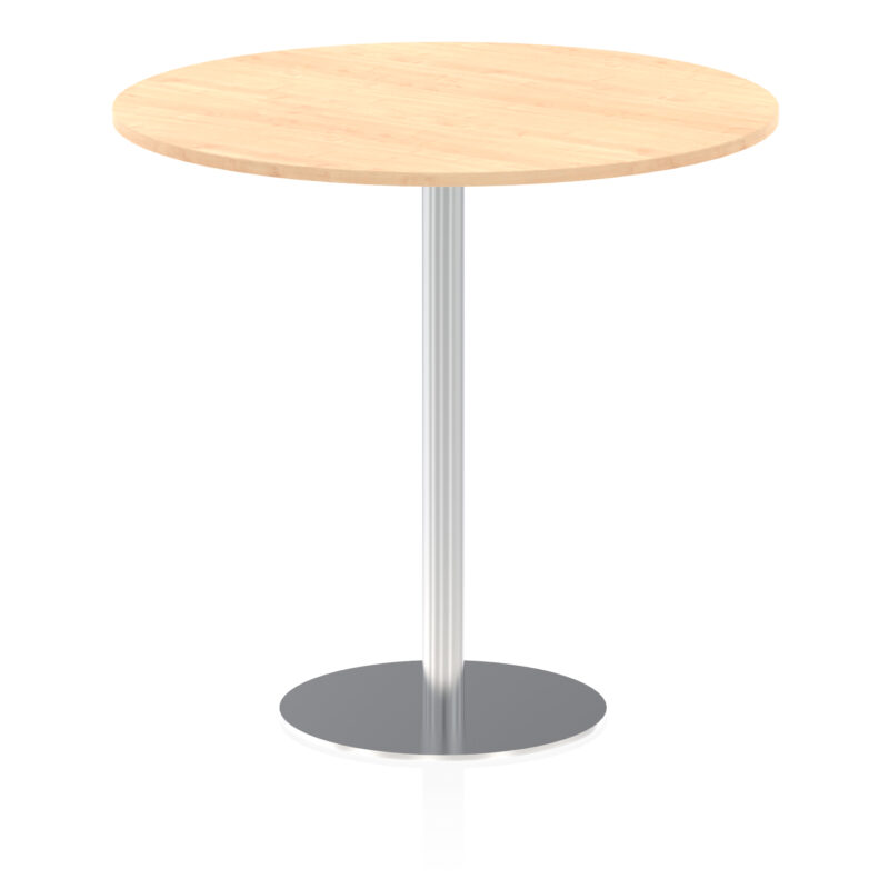 italia round poseur table silver leg