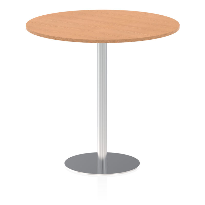 italia round poseur table silver leg