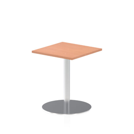 italia square poseur table silver leg